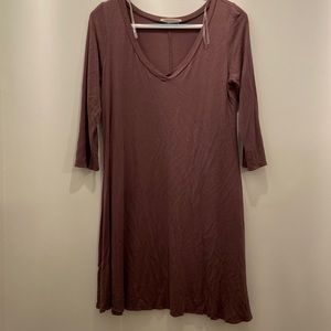 Brown V-neck dress